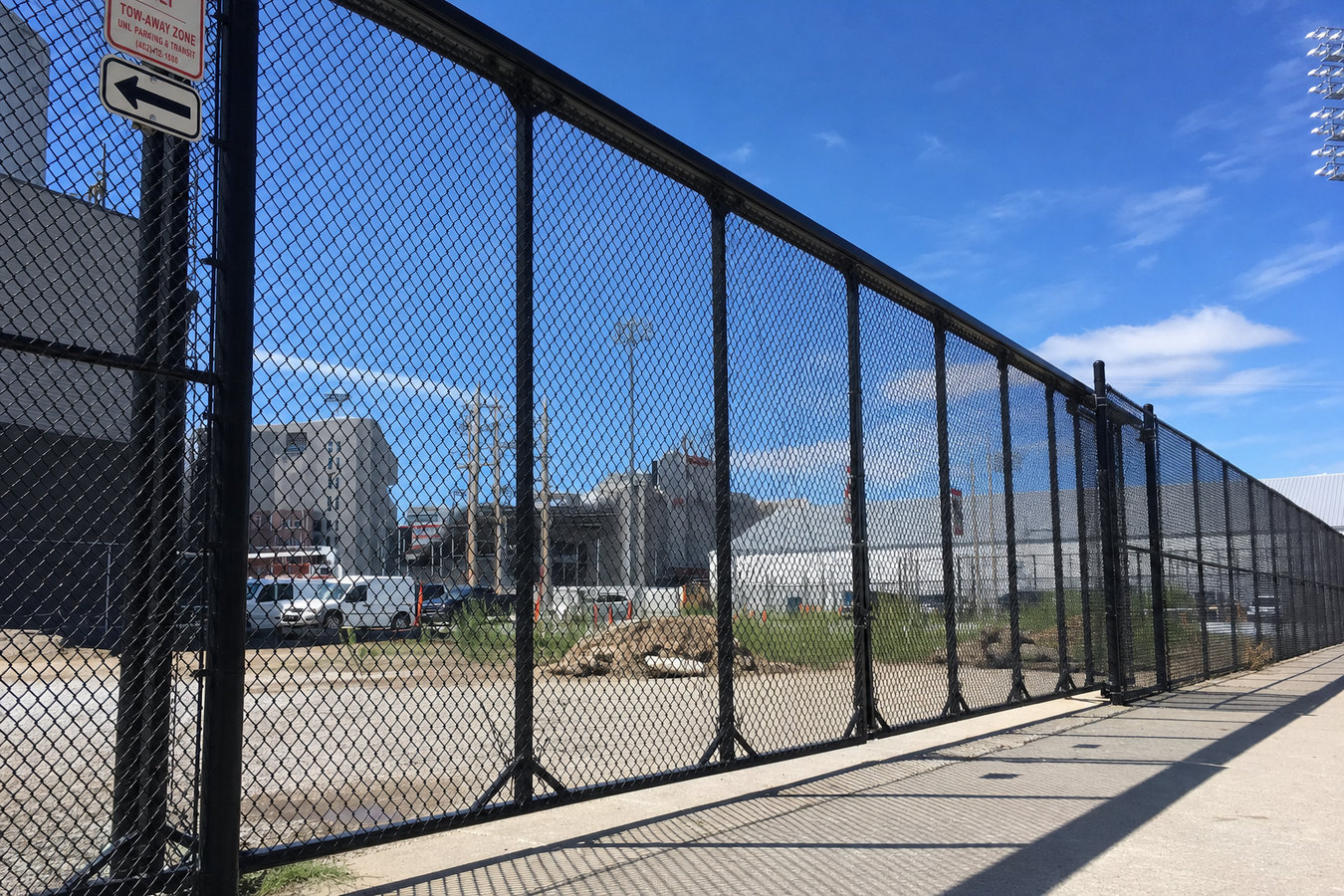 Chain link fence installation